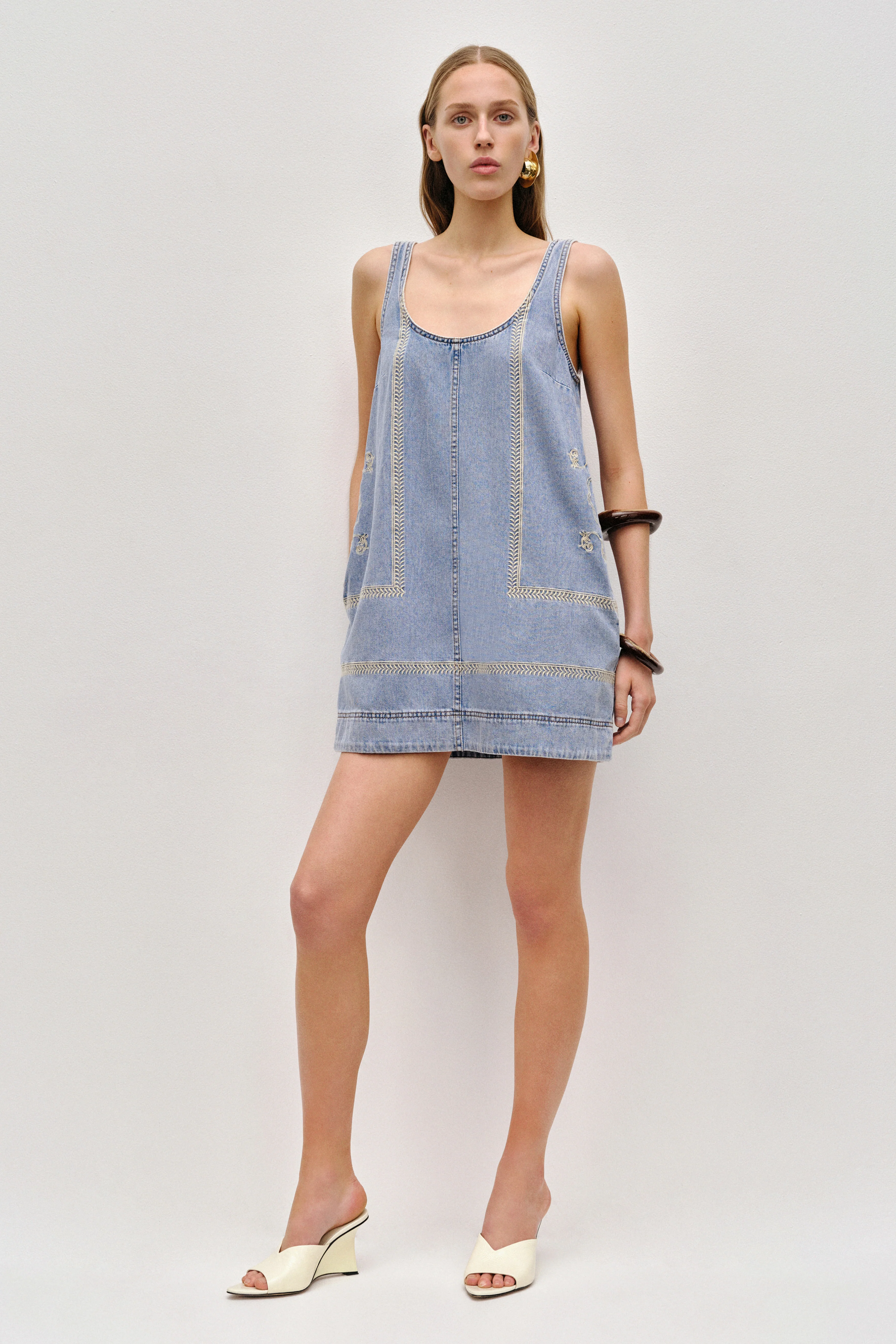 Lotus Denim Mini Dress