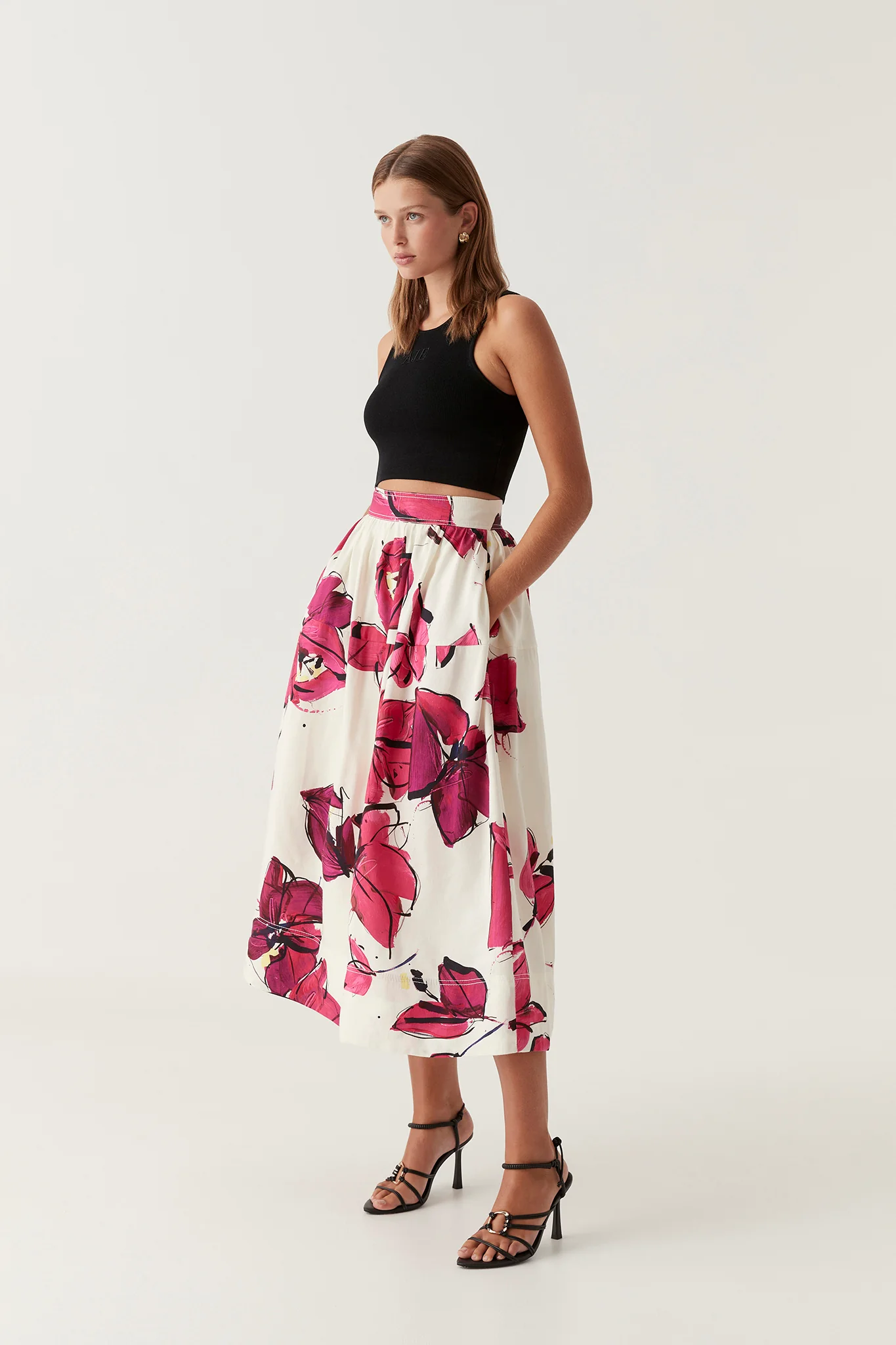 Lottie Gathered Midi Skirt